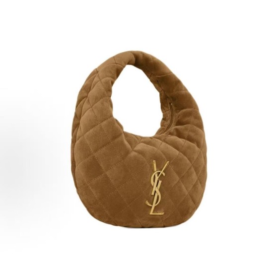 SAINT LAURENT YSL Icarino BABY quilted bronze decorative handbag, small size for women, brown